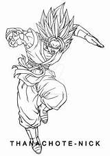 Vegito Thanachote Sdbh Ssgss Goku Saiyan Kaioken Xenoverse sketch template