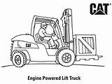 Coloring Pages Cat Truck Caterpillar Lift Powered Engine sketch template