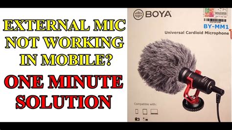 external mic  working  mobile  minute solution youtube