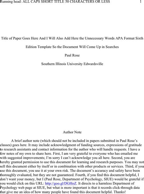 sixth edition format  formatting  paper