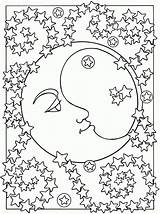 Coloring Moon Pages Stars Printable Star Popular Sun sketch template