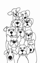 Tekenen Vecteurs Honden Groep Grappige Tete Divertidos Freepik sketch template