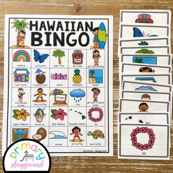 hawaiian bingo  primary playground teachers pay teachers