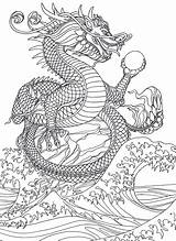 Dragon Water Coloring Colouring Pages Sea Agua Chinese Choose Board Mythical sketch template