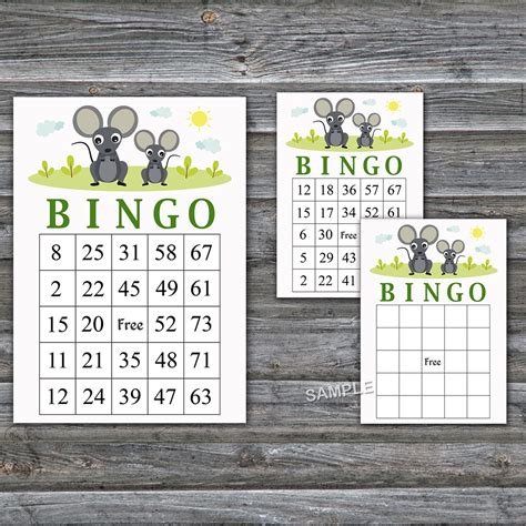 mouse bingo cardsmouse bingo gamemouse printable bingo car inspire