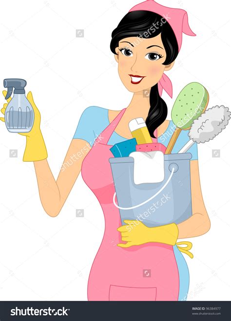 cleaning lady vector  getdrawings