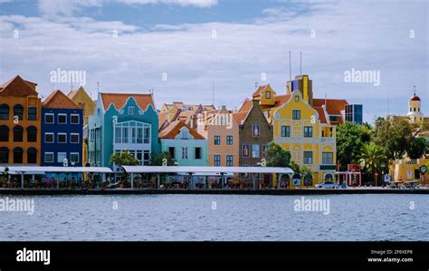 curacao netherlands antilles view  colorful buildings  downtown willemstad curacao