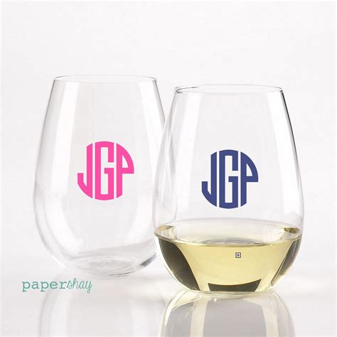 8 Stemless Acrylic Wine Glass Acrylic Monogrammed Bpa Free Wineglass