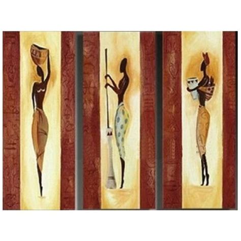 3 Piece Picture Canvas Art Hand Painted Abstract Figure Oil Painting