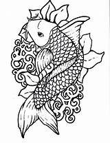 Coloring Pages Koi Japanese Print Color sketch template
