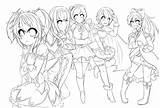 Madoka Magica Lineart Puella Magi Collab Manga sketch template