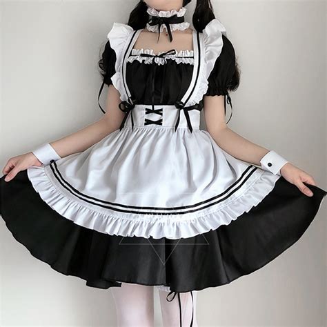 french maid dressblack costume dress with choker and etsy