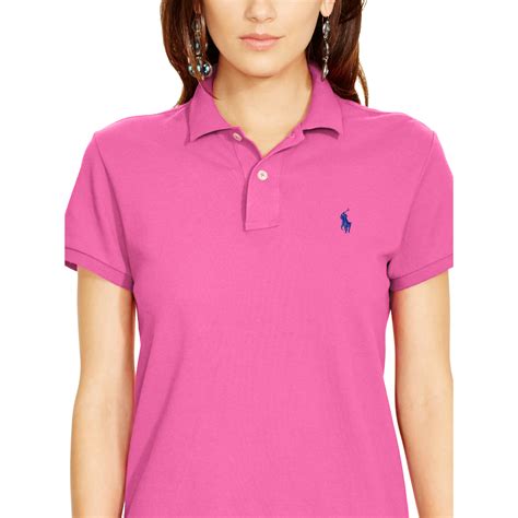 polo ralph lauren classic fit polo shirt  pink maui pink lyst