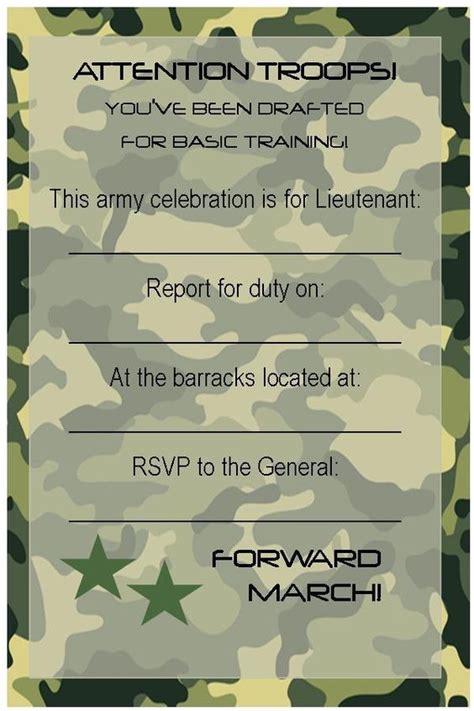 printable army party invitations army party birthday party
