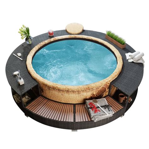 vidaxl spa surround poly rattan black walmartcom walmartcom