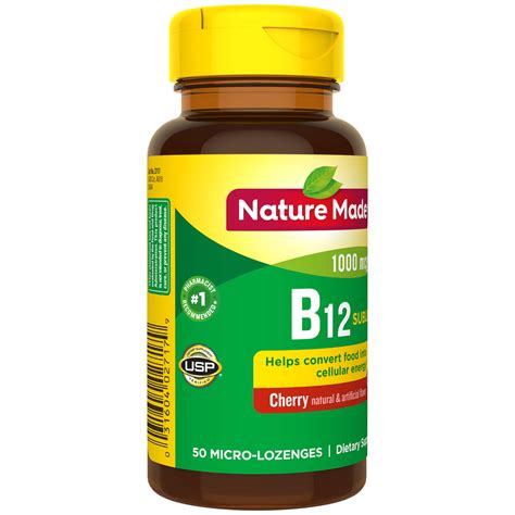 Nature Made Sublingual Vitamin B12 1000 Mcg Micro Lozenges 50 Count