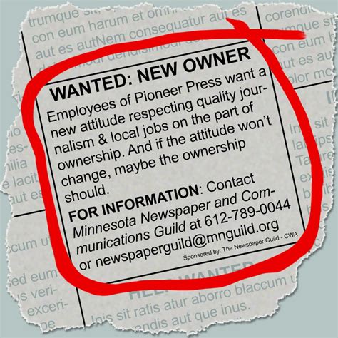 Wanted New Owners At The St Paul Pioneer Press And Other