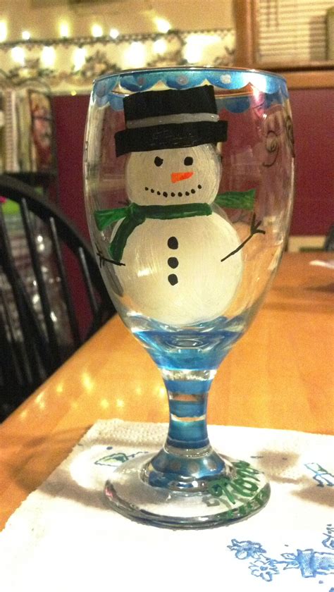 Snowman Crafts Wine Glasses Snowman