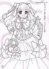 Coloring Pages Book Manga Anime Color Printable Princess Drawing Cute Shoujo Japanese Mia Books Lolita Fashion Sheets Kids Adult Drawings sketch template