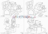 Daily Routine Colouring Pages Activity Routines Village Explore sketch template