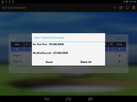 mini golf scorecard apk  android