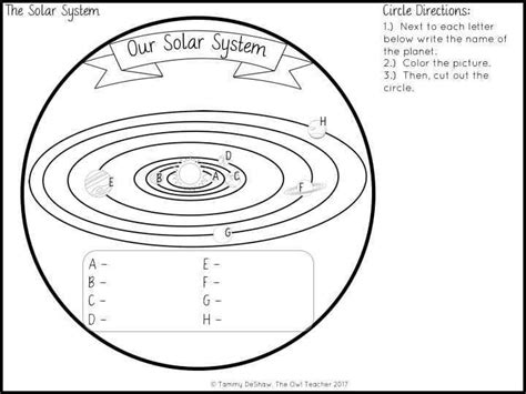 solar systems  planets circle book craftivity printable digital