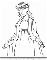 Mary Coloring Pages Crowning Catholic May Queen Mother Jesus Virgin Clipart Kids Color Kid Children Saints Colouring Printable Sheets Print sketch template