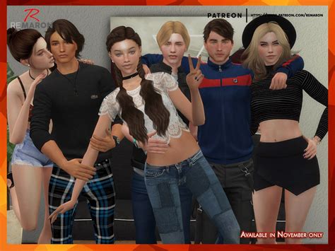 group pose  game november offer remaron  patreon sims