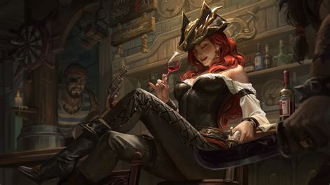miss fortune league of legends redhead pirates video game