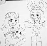 Asriel Undertale Dreemurr Coloring Pages Family Template Deviantart Chara sketch template
