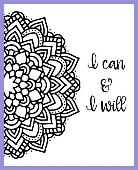 positive mandala coloring pages  quotes ideas