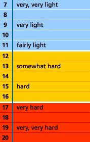 cardio high    measure  intensity   workouts  borg rating  perceived