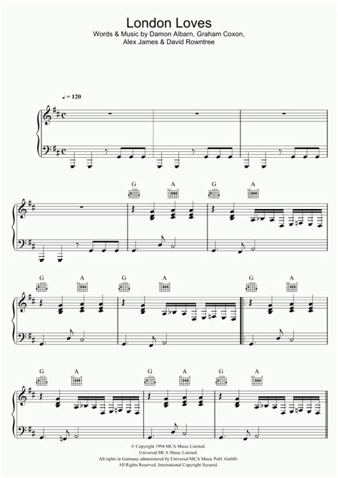 London Loves Piano Sheet Music Onlinepianist