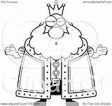 Plump Shrugging Careless King Clipart Cartoon Thoman Cory Outlined Coloring Vector sketch template