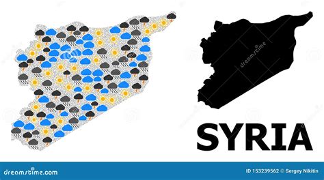 climate collage map  syria stock illustration illustration  rainy rain
