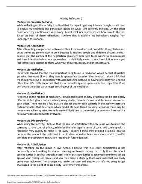 activity reflection  lecture notes  activity reflection  module