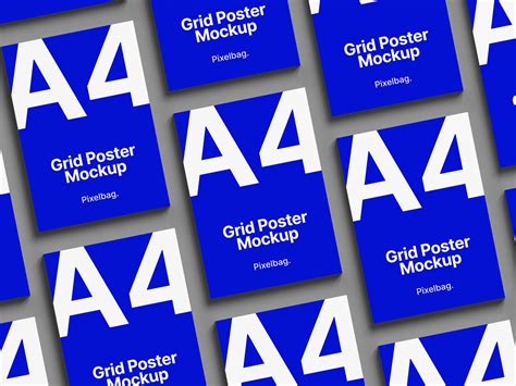 grid poster mockup pixelbag  design resources