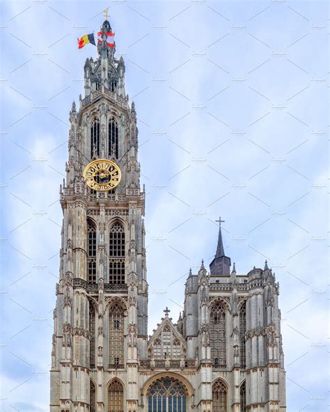 cathedral   lady antwerp belgium high quality architecture stock  creative market