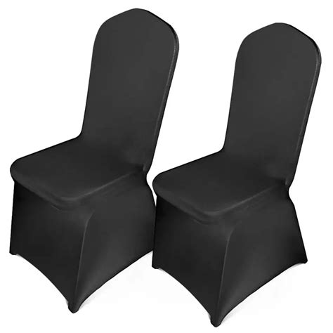vevor pcs zwarte stoelbekleding bruiloft universal spandex stretch stoelhoezen elastische