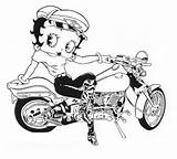 Betty Boop Biker Moto Letscolorit Aquarelle Colorier Malvorlagen sketch template