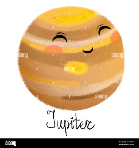 cartoon illustration funny jupiter planet  res stock photography