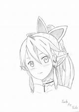 Leafa Sword Online Deviantart Drawing Getdrawings Anime sketch template