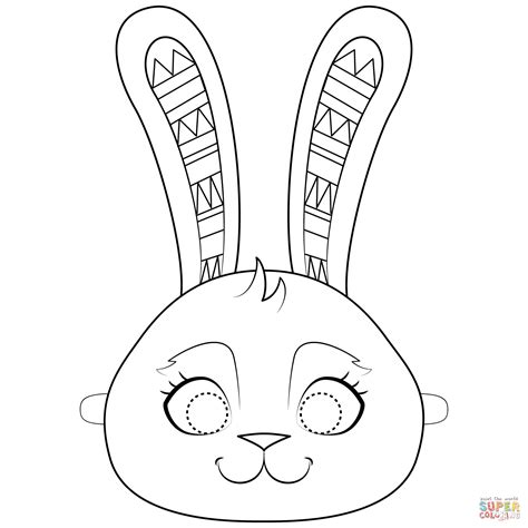 easter bunny mask coloring page  printable coloring pages
