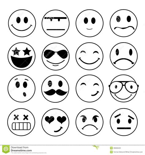 Icone Emozionali Del Fronte Di Vettore Illustrazione Vettoriale