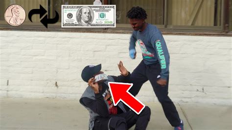 asking strangers for a penny then giving them 100 in the hood social experiment youtube