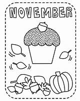 Coloring November Pages Sheets Printable Kids Cupcakes Color Cupcake School Middle Month Year Davemelillo Print Popular If Buy Freebie sketch template