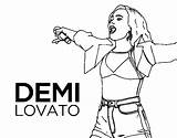 Lovato Demi Coloring Concert Pages Colorear Coloringcrew Book sketch template