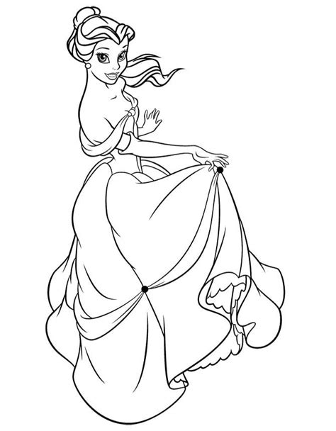 printable beauty   beast belle coloring pages