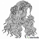 Hair Pages Coloring Printable Adult Beautiful Para Pintar Imágenes Colouring Adults Colorear Dibujos Kids sketch template