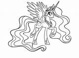 Princess Pony Celestia Coloring Little Pages Colouring Print Celestial sketch template